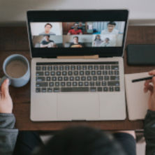 virtual class taking place on a laptop