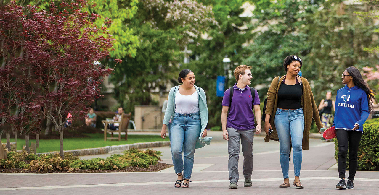 students walking