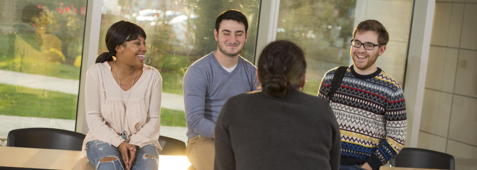 A professor teaching three students