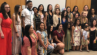 Group photo of social work honor society inductees. x320Group photo of graduating social work students.