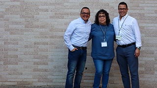 A photo of Prof. Landrau, Fr. Camilo and Fr. Ortega-Ortiz.