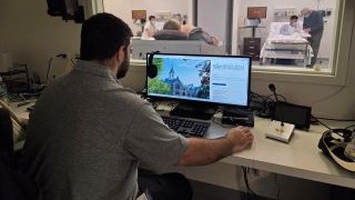 Student at workstation