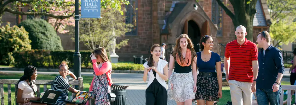 Students Walking across campus