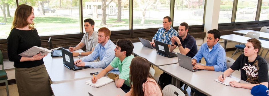 Classroom of students learning. 