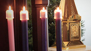 Advent candles lit 