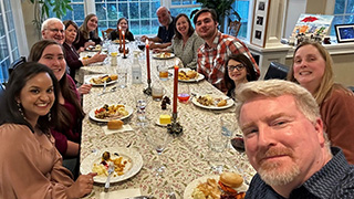 Amy Newcombe and family hosted international student, Kriti Venkat, for Thanksgiving dinner.