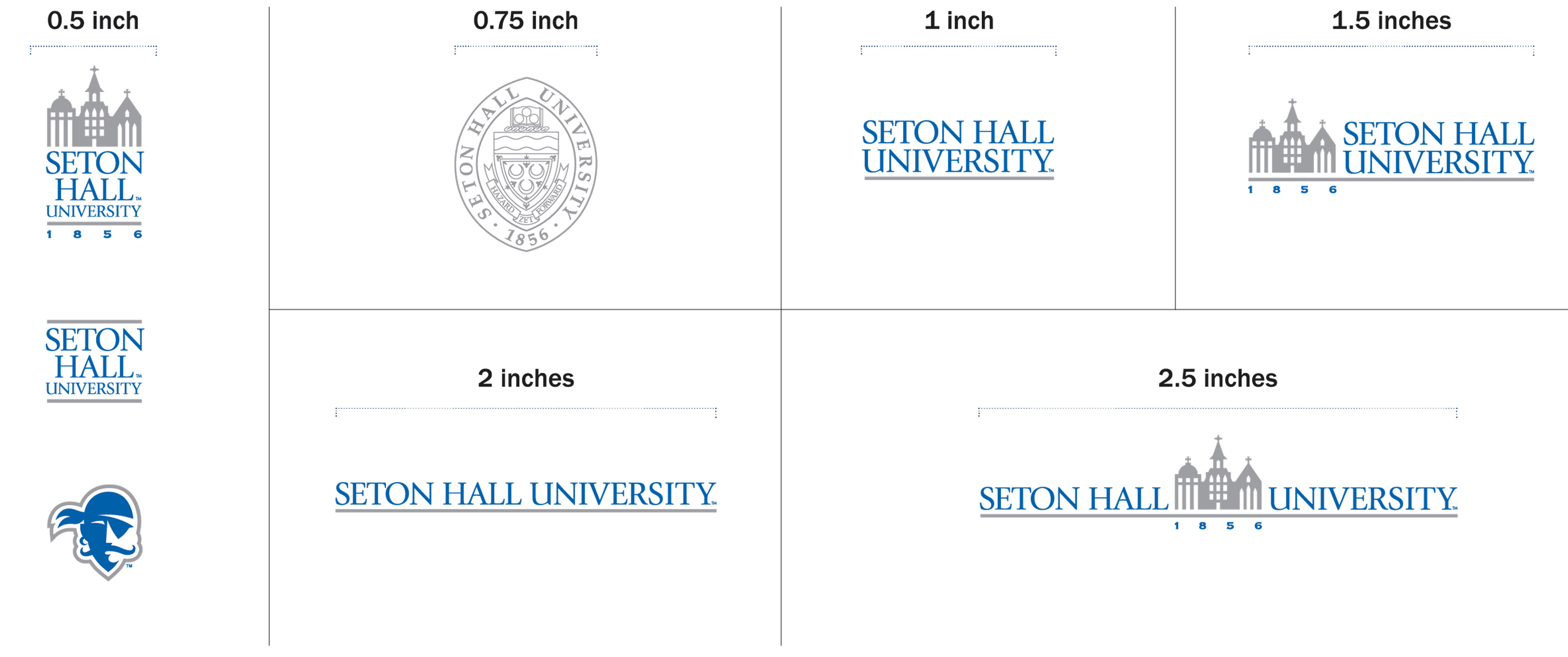 minimum logo sizes chart