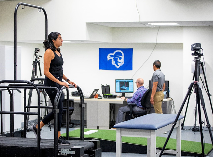 Student working on gait motion analysis.