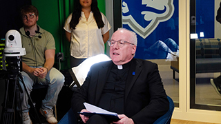 SHU TV students interview Monsignor Reilly