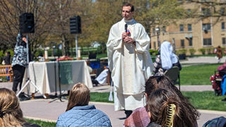 Father Nick at Mass on the Green