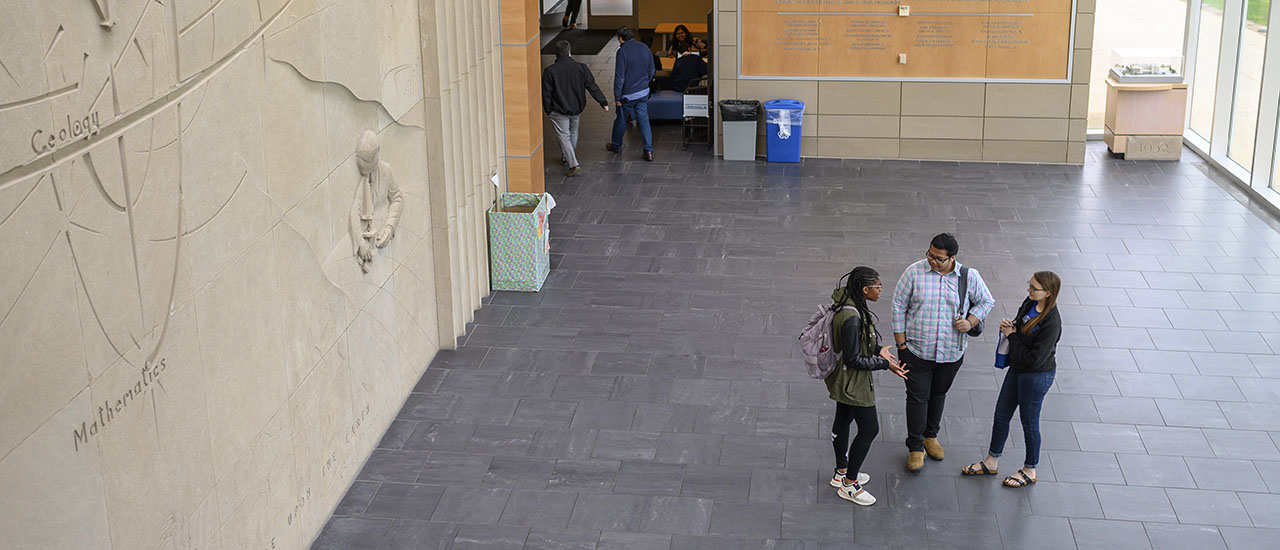 Students in the McNulty Atrium