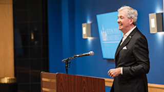 NJ Governor Phil MurphyNJ Governor Phil Murphy addresses a political science class.NJ Governor Phil Murphy