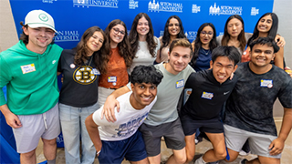 students at a pre-health social