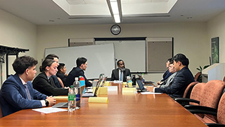 Students with President, Dr. Marvin Walker