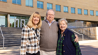 Helen and Robert E. Wright ’67 with Dean Strawser