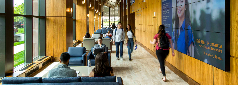 Students inside Bethany Hall.