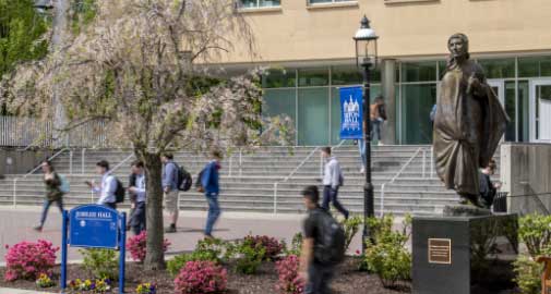 students on campus